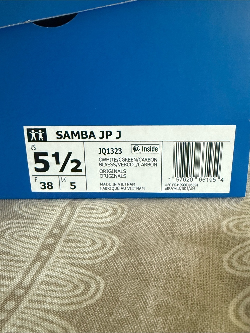 Adidas Samba JP White Green Black Leather Sneakers Unisex Size 5.5 / Size 7 (W) - Picture 6 of 6